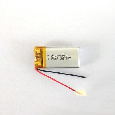 752030 3.7V 400mAh Lithium Polymer Battery Rechargeable Grade A Cell Long Cycle Life