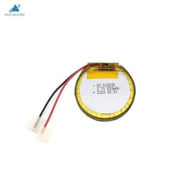 buy 603535 3.7v 630mah Round Rechargeable Li Polymer Battery Pack online manufacture
