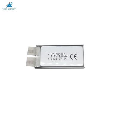 ซื้อ การรับรอง CE 302040 3.7V 200mAh แบตเตอรี่พอลิเมอร์ลิตียมสําหรับอุปกรณ์เล็ก online manufacture
