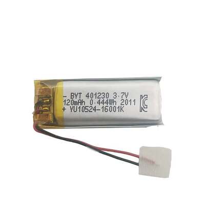 acheter 401230 3.7V 120mAh Batterie Lithium Polymère Souple Pour Commande Personnalisée Disponible fabrication en ligne