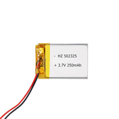 ซื้อ 502325 3.7V 250mAh แบตเตอรี่ลิเธียมโพลิเมอร์แบบชาร์จไฟได้จากโรงงานเกรด A เซลล์ การผลิตออนไลน์