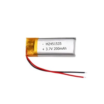 satın almak 451535 3.7V 200mAh Lityum Polimer Pil Şarj Edilebilir OEM ODM Özel Lipo Hücresi Çevrimiçi üretim