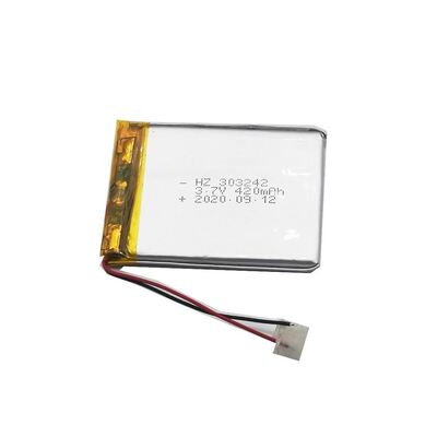 خرید 303242 باتری لیتیوم پلیمری 3.7 ولتی 420 میلی آمپر ساعتی قابل شارژ درجه A سلول عمر طولانی چرخه تولید آنلاین