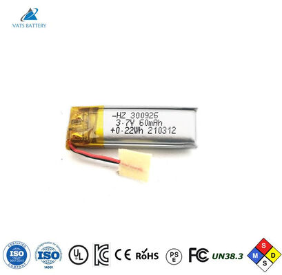 membeli 300926 3.7V 60mAh Baterai Polimer Lithium Isi Ulang Pasokan Pabrik Sel Kelas A pembuatan online