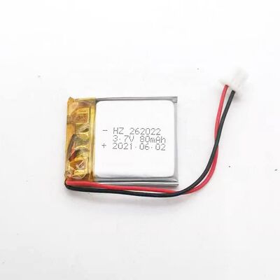 buy 262022 3.7V 80mAh Lithium Polymer Battery Rechargeable Grade A Cell Long Cycle Life online manufacture