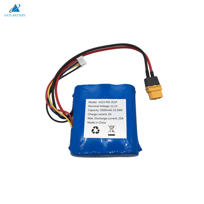 يشتري 21700-3s1p 11.1V 3Ah بطارية ليثيوم أيون قابلة للشحن للدراجات الكهربائية Ebike تصنيع عبر الإنترنت