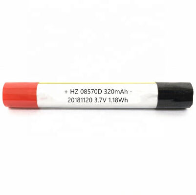 acquistare 08570 cellula lipo personalizzata ODM ricaricabile OEM batteria cilindrica ai polimeri di litio da 3,7 V 320 mAh fabbricazione online