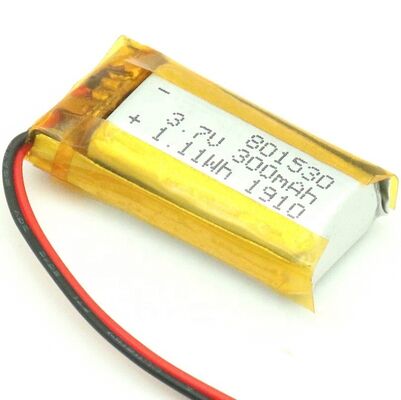 satın almak 801530 3.8V 300mAh Lityum Polimer Pil Şarj Edilebilir Fabrika Tedarik Sınıfı A Hücresi Çevrimiçi üretim