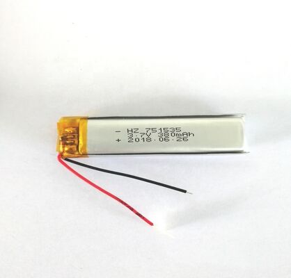 αγορά 751535 3,7V 380mAh Πολυμερές Λιθίου Επαναφορτιζόμενη μπαταρία OEM ODM μεγάλης διάρκειας κύκλου διαδικτυακή κατασκευή
